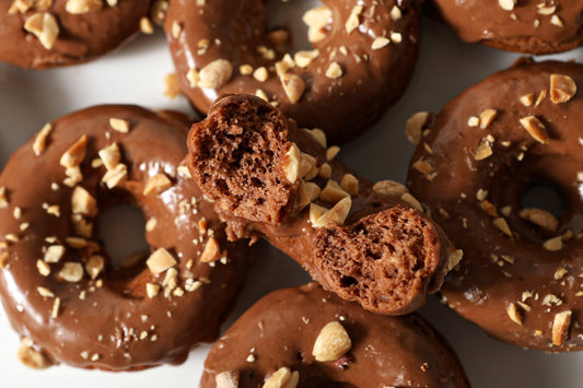Baked Chocolate Peanut Butter Donuts