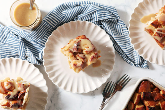 Cashew Butter Bread Pudding with Sweet Cashew Butter Sauce