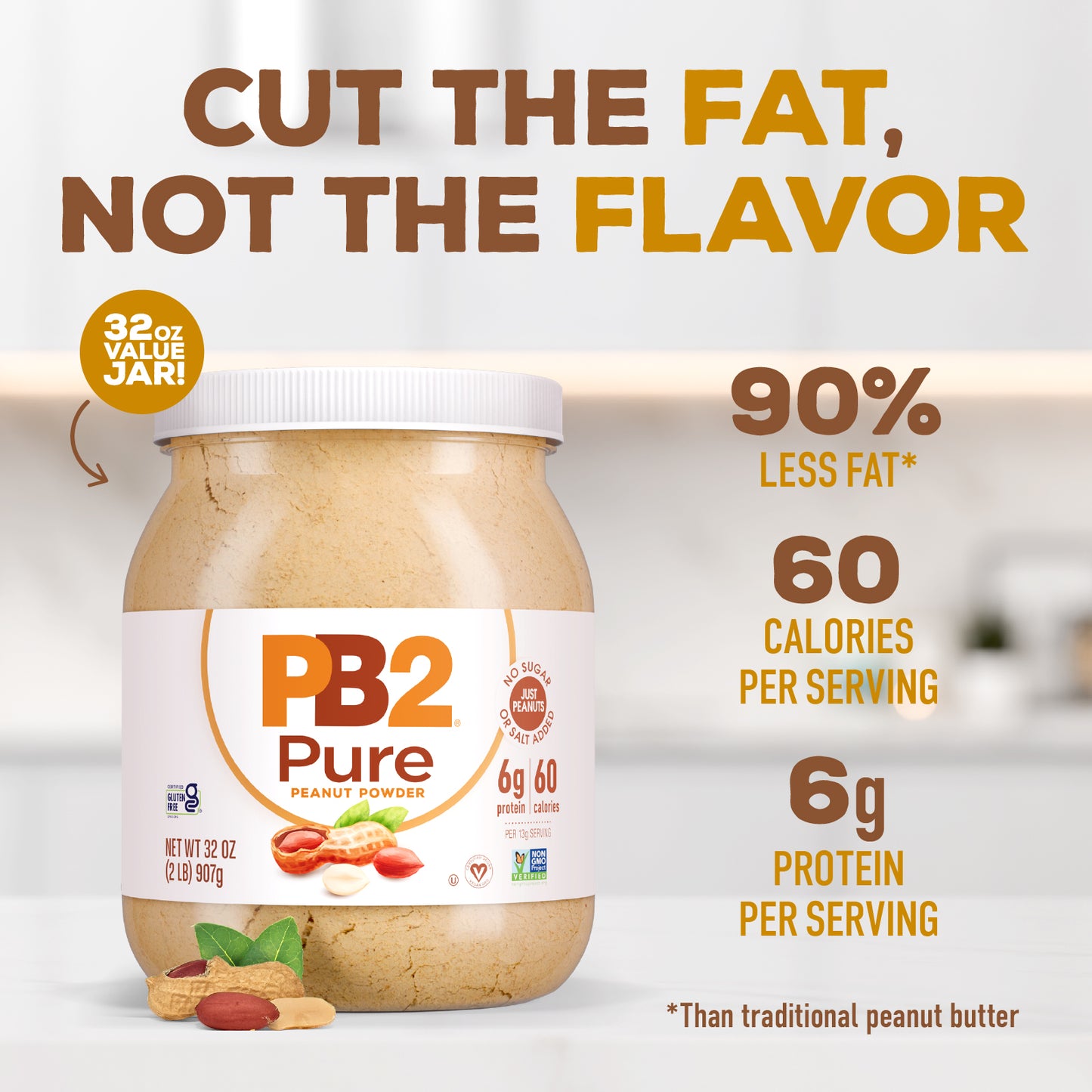 PB2 - Pure Peanut Powder - No Sugar or Salt
