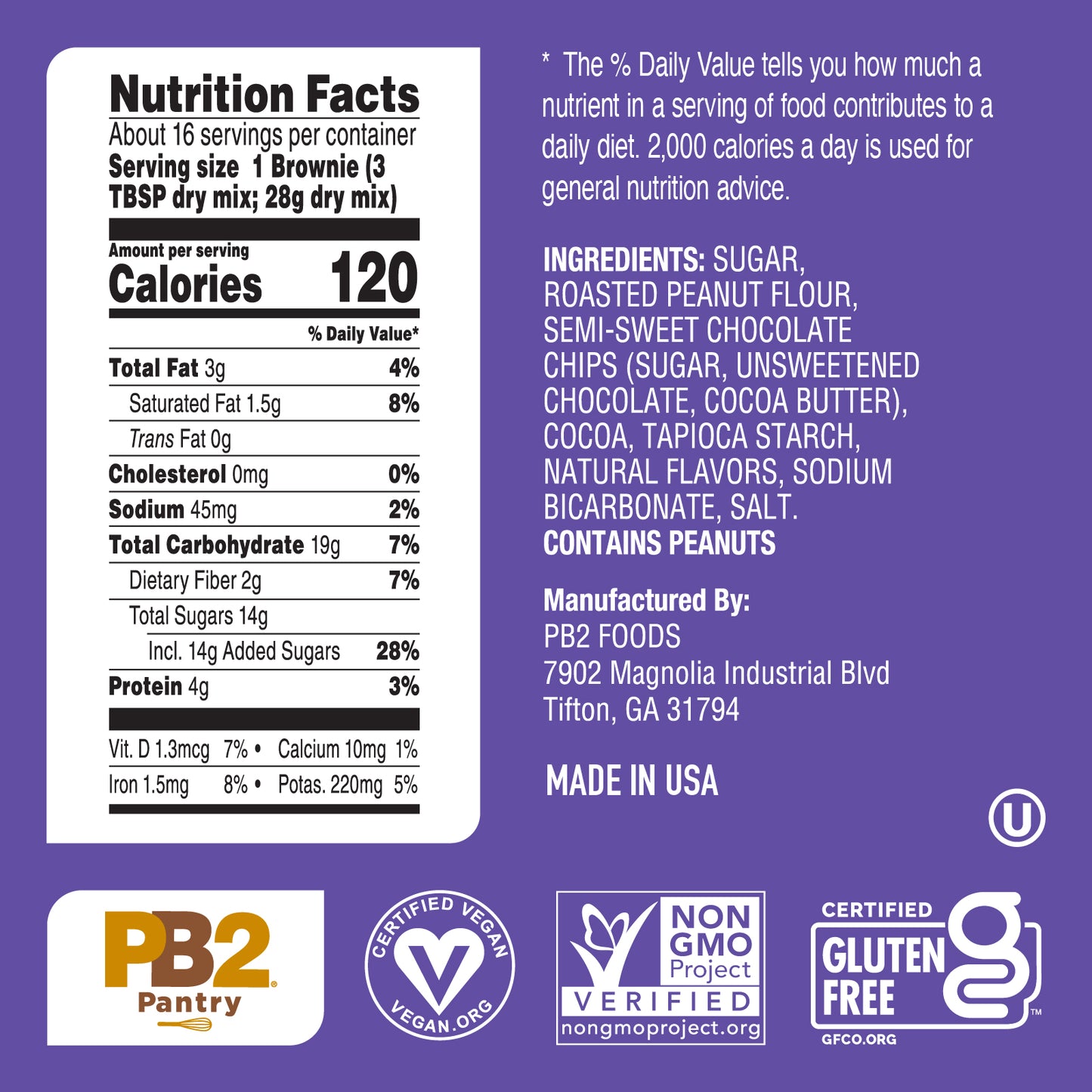 PB2 Pantry - Chocolate Brownie Mix