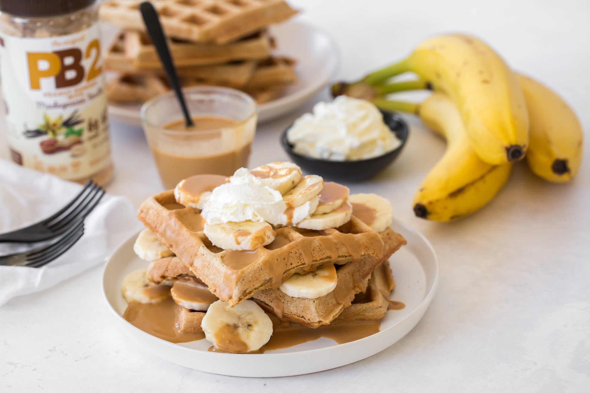 Peanut Butter Banana Waffles