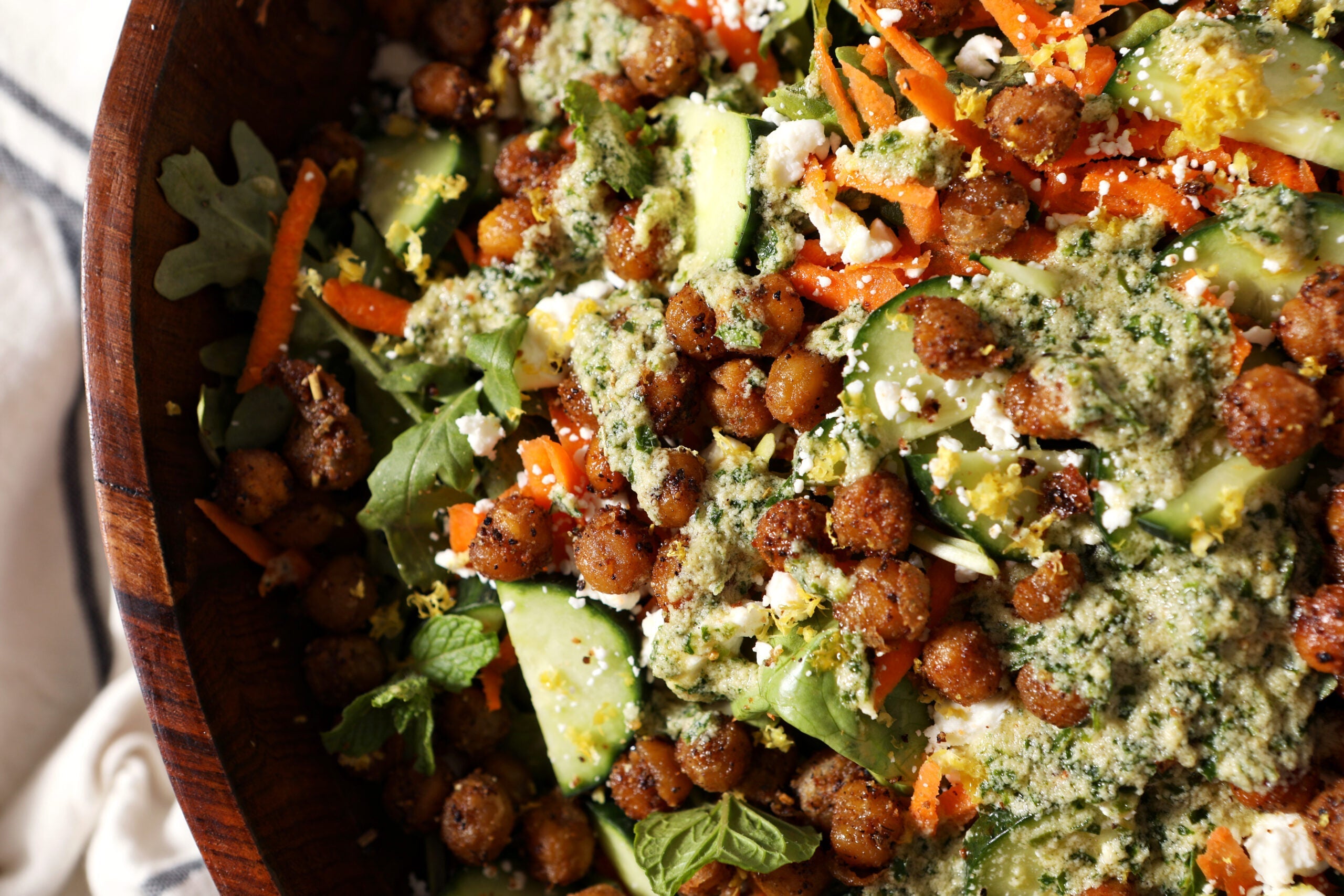 Roasted Chickpea Salad with Creamy Cashew Butter Vinaigrette