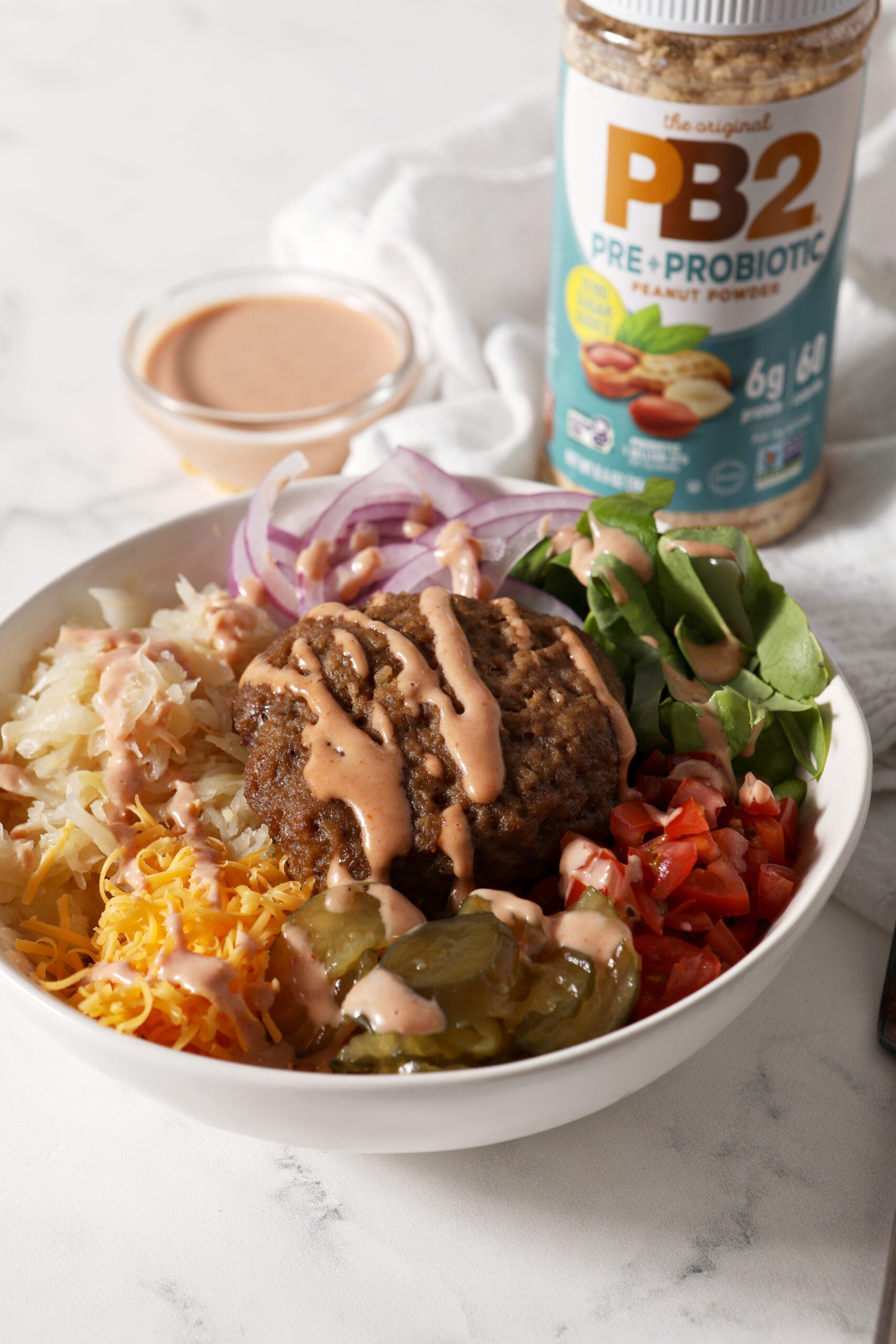 Sauerkraut Turkey Burger Bowls