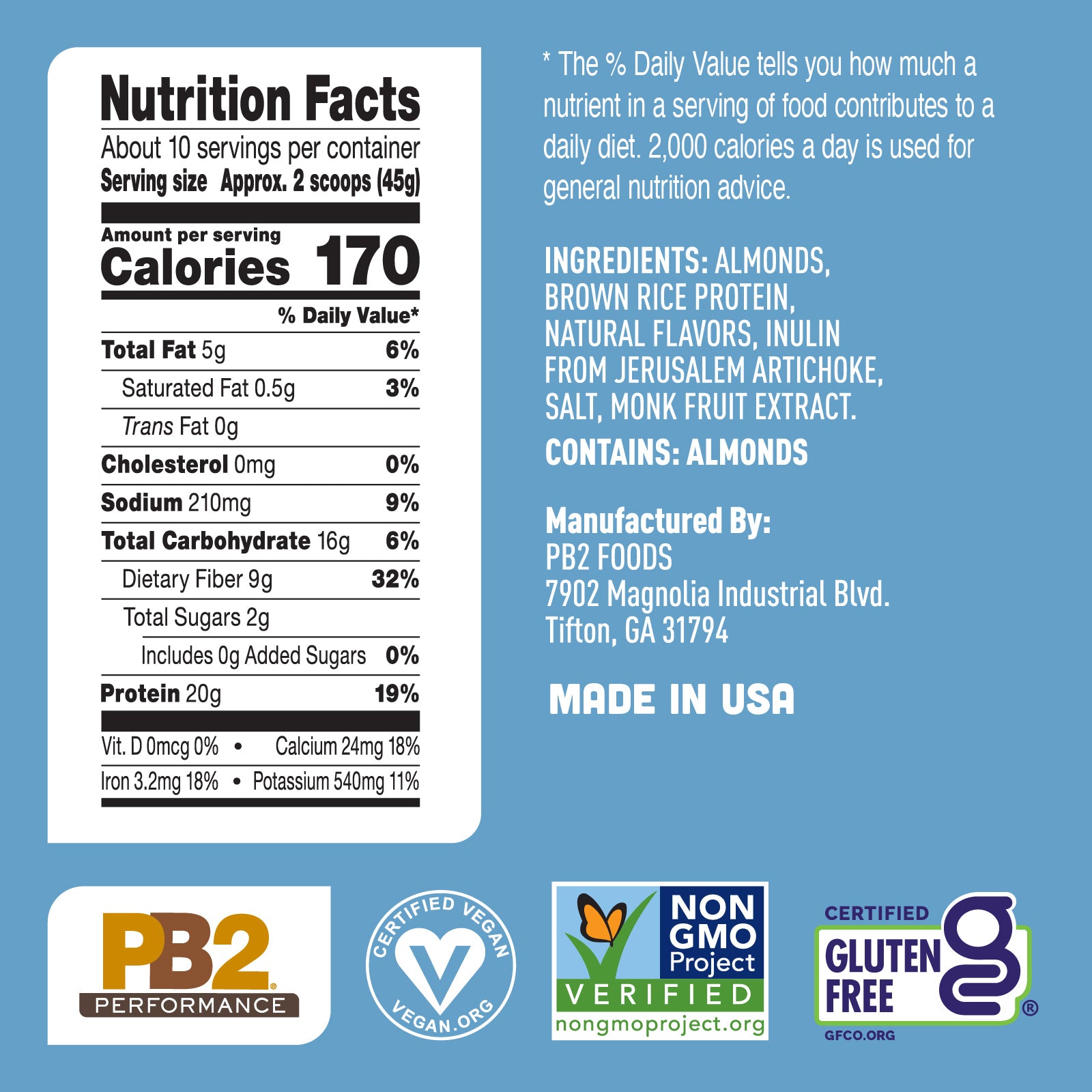 PB2 Performance - Almond Protein with Vanilla PB2 Official Store PB2 Performance - Almond Protein with Vanilla PB2 Official Store